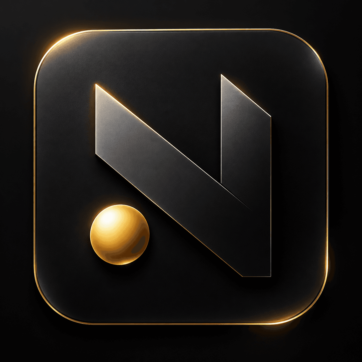 Emblema iNerySolutions em grafite e dourado