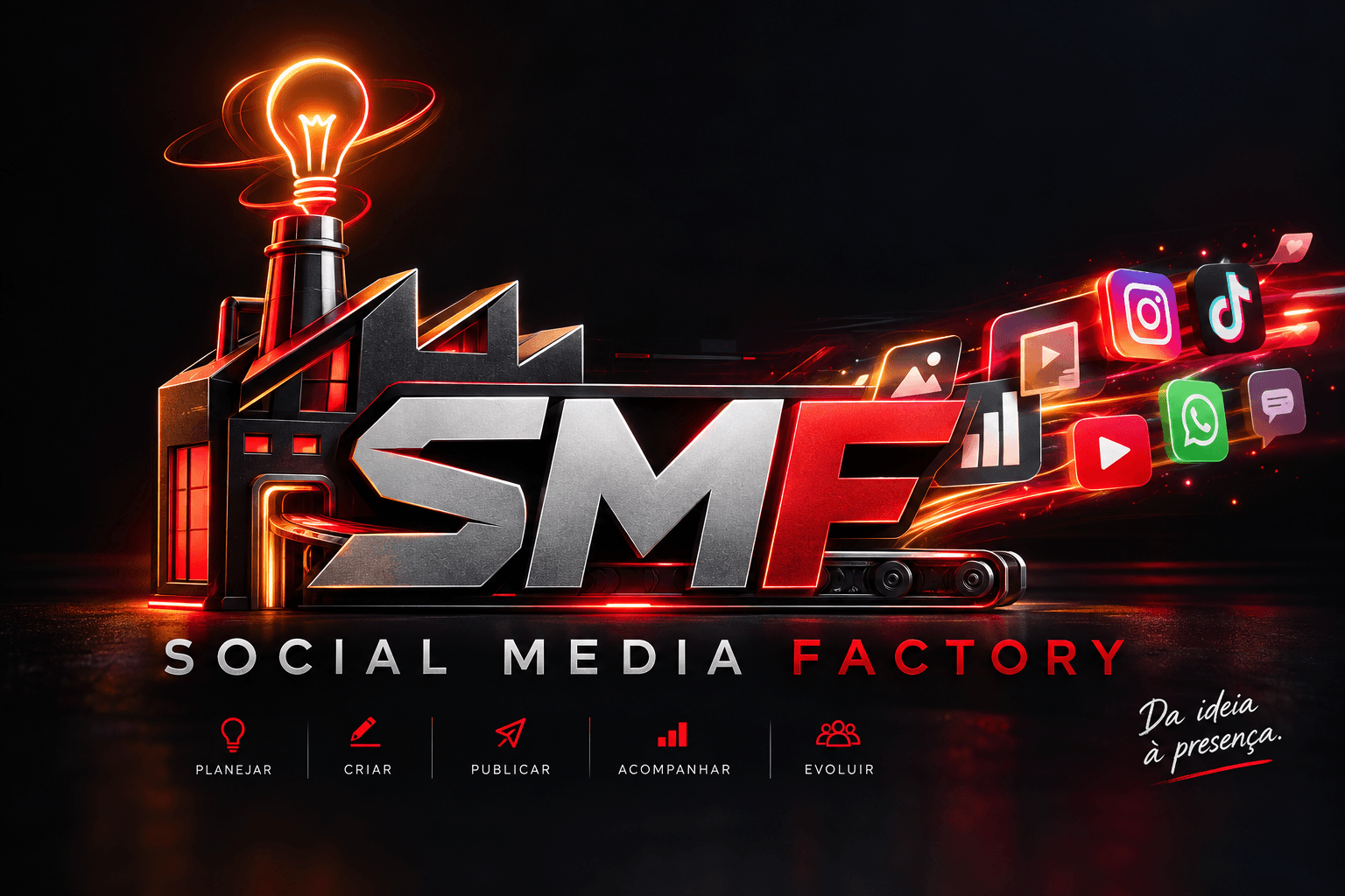 Fábrica Neon de Ideias Sociais, identidade visual da Social Media Factory